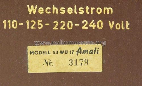 Amati 53WU17; Kiraco Welt-Radio (ID = 1676696) Radio