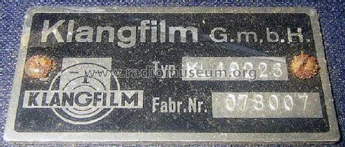 KL49226; Klangfilm GmbH (ID = 1092893) Speaker-P
