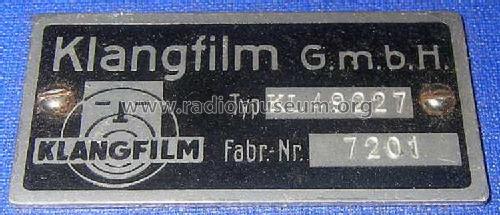 KL49227; Klangfilm GmbH (ID = 1092891) Speaker-P