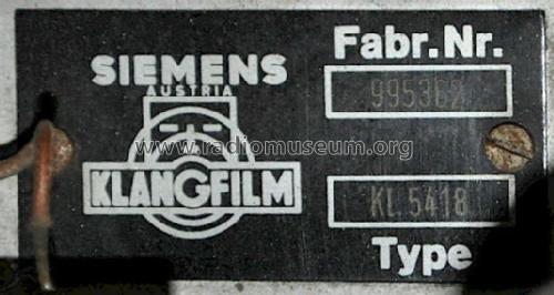 KL 5418; Klangfilm GmbH (ID = 1429915) Ampl/Mixer