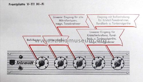 Telewatt Mischverstärker V-111 Hi-Fi; Klein & Hummel; (ID = 2656430) Ampl/Mixer