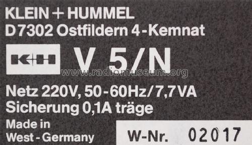 Telewatt V5/N; Klein & Hummel; (ID = 1674608) Ampl/Mixer