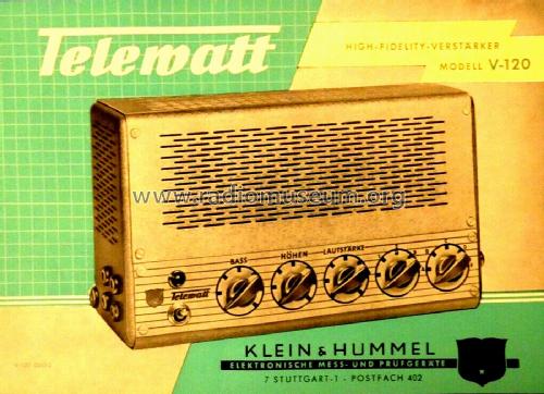 Telewatt V-120 Hi-Fi; Klein & Hummel; (ID = 2955593) Ampl/Mixer