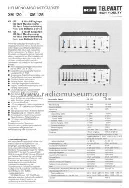 Telewatt XM-125; Klein & Hummel; (ID = 2097263) Ampl/Mixer