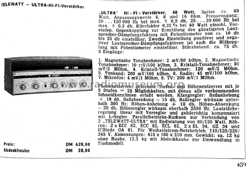 Telewatt Ultra ; Klein & Hummel; (ID = 2514474) Ampl/Mixer