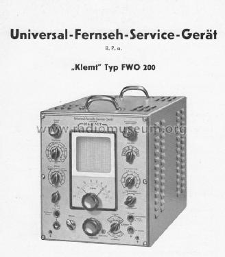 Universal-Fernseh-Service-Gerät FWO200; Klemt, Arthur; (ID = 1197914) Equipment