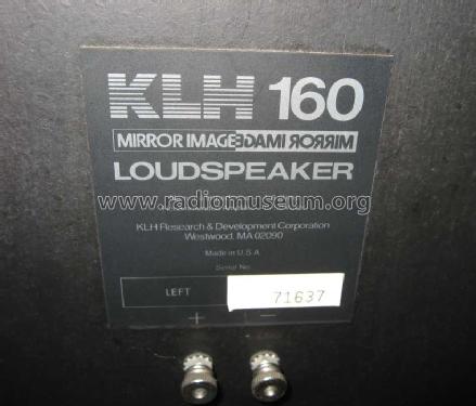 Mirror Image Loudspeaker system 160; KLH R&D Co.; (ID = 716303) Speaker-P
