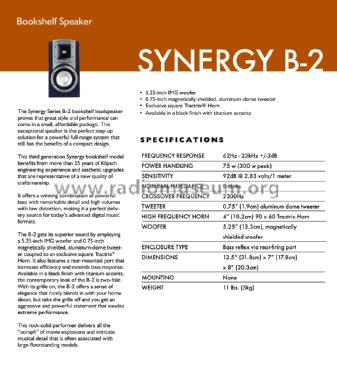 SYNERGY B-2; Klipsch Audio (ID = 2640673) Altavoz-Au