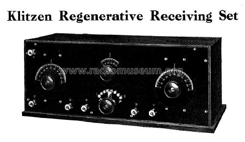 Klitzen Regenerative Receiving Set ; Klitzen Radio (ID = 977432) mod-pre26