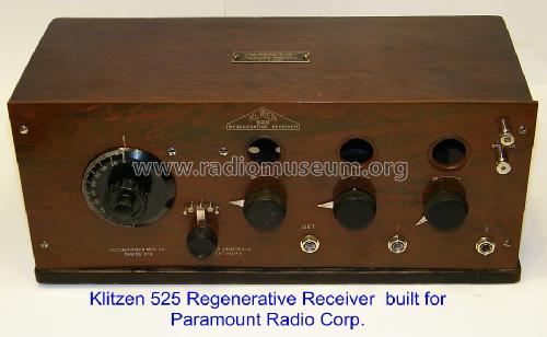 Paramount Regenerative Receiver 525; Klitzen Radio (ID = 1246047) Radio
