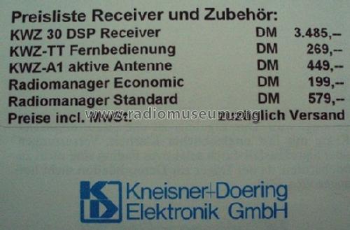 DSP-Receiver KWZ30; Kneisner + Doering (ID = 1218600) Commercial Re