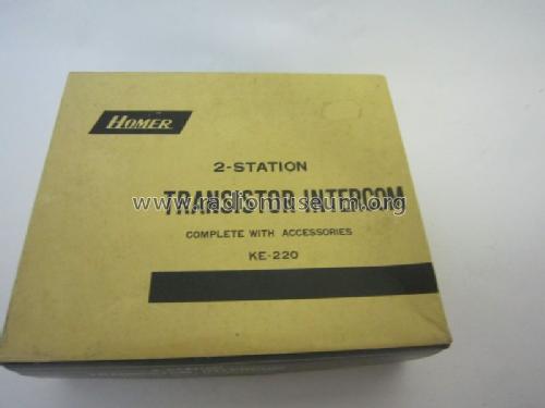 Homer 2-Station Transistor Intercom KE-220; Koito Electronics Co (ID = 1630454) Misc