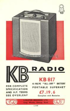 KB 817; Kolster Brandes Ltd. (ID = 2112028) Radio