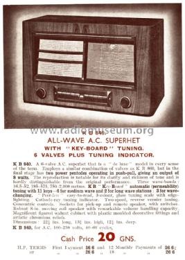 KB 840; Kolster Brandes Ltd. (ID = 1940914) Radio