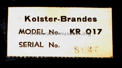 KR017; Kolster Brandes Ltd. (ID = 1116761) Radio