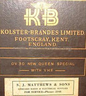 New Queen Special OV30; Kolster Brandes Ltd. (ID = 399127) Télévision