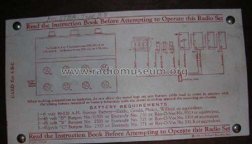 8B ; Kolster; USA (ID = 1861953) Radio