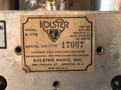 K-175 ; Kolster; USA (ID = 2799119) Radio
