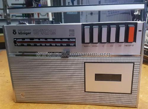 Radio Cassette 3102; Königer marca; (ID = 3088742) Radio