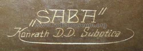 Unknown SABA ; Konrath D.D. Saba; (ID = 1187223) Radio