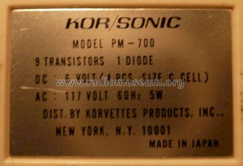 PM-700 ; Kor/Sonic - (ID = 1270473) Radio