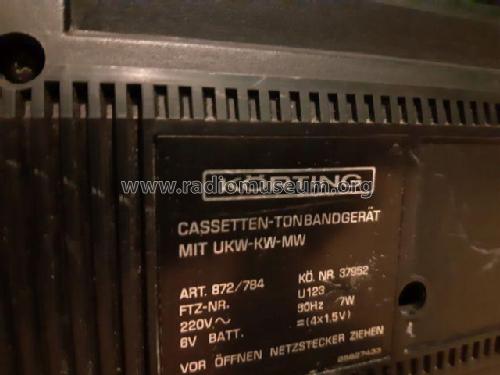 Cassetten-Tonbandgerät mit UKW-KW-MW Art.Nr. 872/784 Kö.Nr. 37952; Körting-Radio; (ID = 2604036) Radio