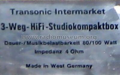 3-Weg-HiFi-Studiokompaktbox ; Transonic (ID = 689784) Lautspr.-K