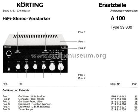 A-100 Typ: 39830; Körting-Radio; (ID = 2681443) Ampl/Mixer