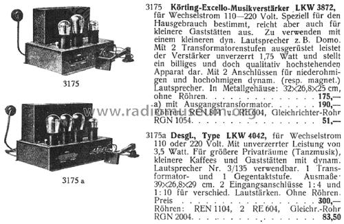 Excello-Musikverstärker LKW 4042; Körting-Radio; (ID = 2657101) Ampl/Mixer