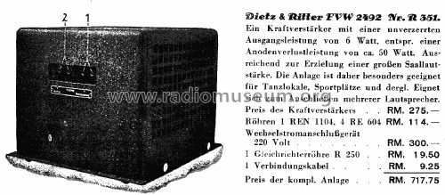 FVW2492; Körting-Radio; (ID = 1992120) Ampl/Mixer