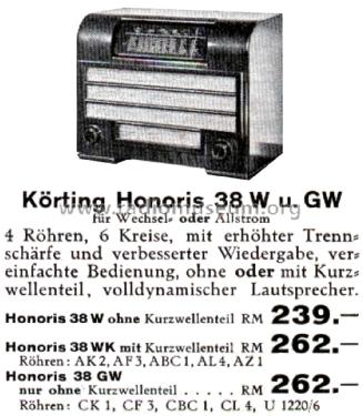 Honoris 38 S4242W; Körting-Radio; (ID = 2658723) Radio