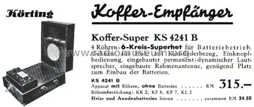 Koffersuper KS4241B; Körting-Radio; (ID = 2659091) Radio