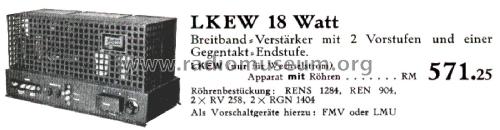Kraftverstärker mit Netzanschluß-Gerät LKEW18; Körting-Radio; (ID = 2659205) Ampl/Mixer