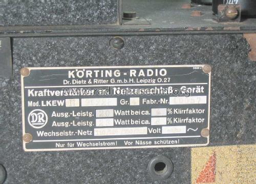 Kraftverstärker mit Netzanschlussgerät LKEW II ; Körting-Radio; (ID = 1493890) Ampl/Mixer