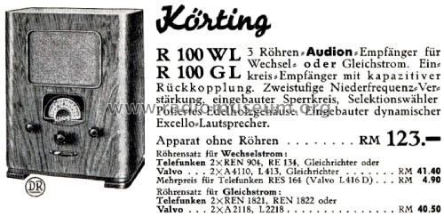 R100GL ; Körting-Radio; (ID = 2656454) Radio