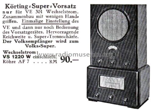 Super-Vorsatz für Volksempfänger VS1220W; Körting-Radio; (ID = 2658783) Adattatore