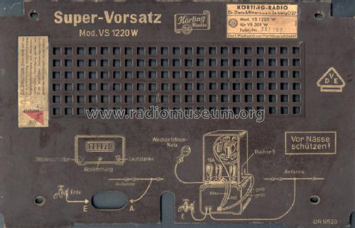 Super-Vorsatz für Volksempfänger VS1220W; Körting-Radio; (ID = 98672) Adapter