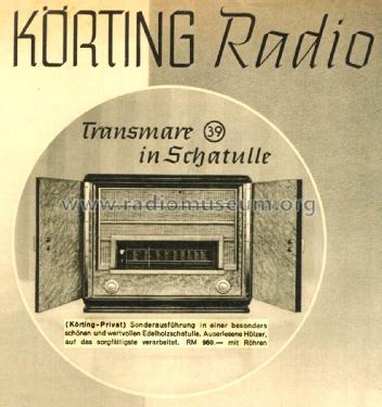 Transmare 39 ; Körting-Radio; (ID = 2659735) Radio