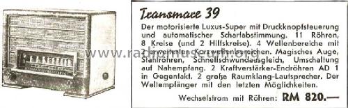Transmare 39W; Körting-Radio; (ID = 1387402) Radio