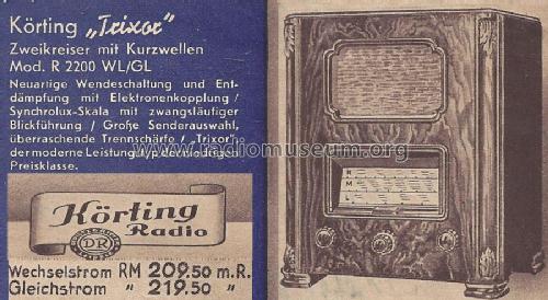 Trixor R2200GL; Körting-Radio; (ID = 1560554) Radio