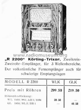 Trixor R2200GL; Körting-Radio; (ID = 2673515) Radio