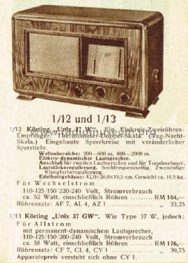 Unix 37GW R2103GW; Körting-Radio; (ID = 1729077) Radio