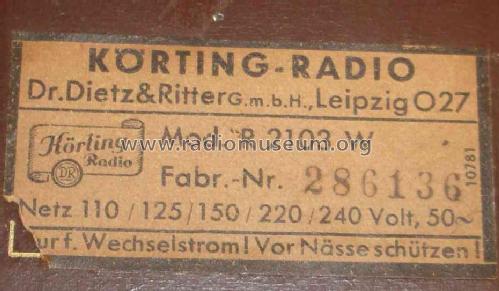 Unix 37W R2103W; Körting-Radio; (ID = 1138801) Radio
