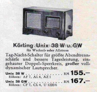 Unix 38 R2104GW; Körting-Radio; (ID = 2817431) Radio