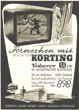 Videovox 432 Television Körting-Radio; Leipzig, später Grassau, build ...