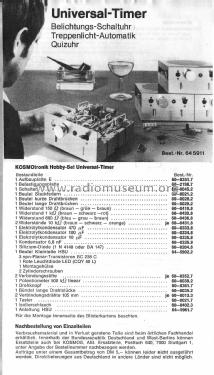 KOSMOtronik Hobby-Set: Universal-Timer HSU / 64 5911; Kosmos, Franckh´sche (ID = 2399313) Kit