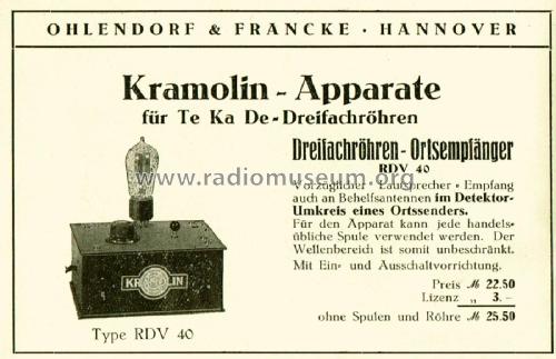 Pentatron RDV40; Kramolin; München (ID = 2106297) Radio