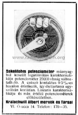 Bakelitohm potenciometer ; Norris Művek, Magyar (ID = 2473882) Radio part