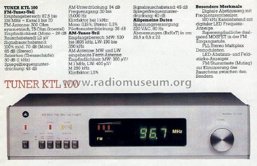 Stereo FM/MW/LW Tuner KTL100; Kraus System (ID = 1751464) Radio