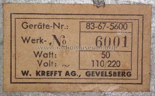 Weltfunk W517a 83-67-5601; Krefft AG, W.; (ID = 1986099) Radio